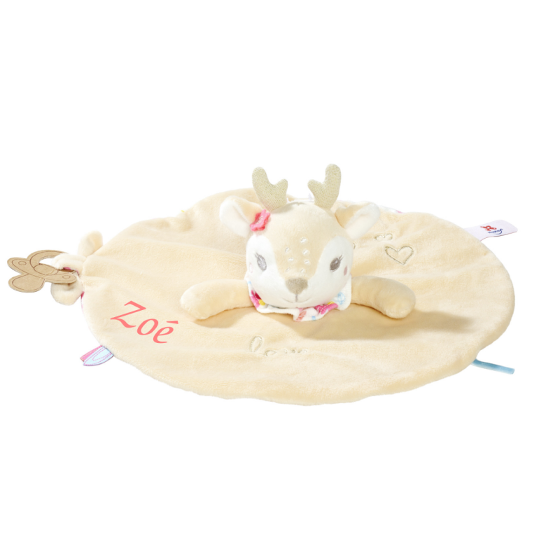  - plat rond biche beige rose love 25 cm 